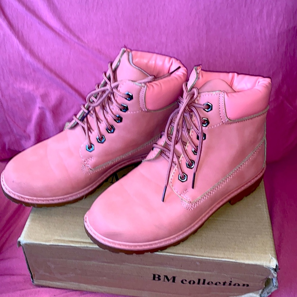 Pink hard boots